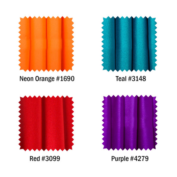 Neon Orange, Teal, Red and Purple color fabric