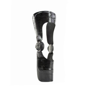 Left side of carbon fiber knee orthosis without straps