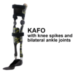 KAFO with knee spikes and bilateral ankle joints